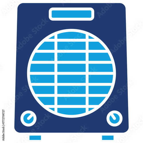 Air Heater Flat Blue Icon
