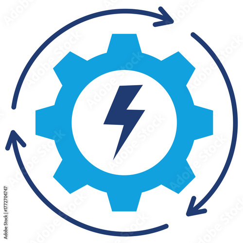 Energy Production Flat Blue Icon