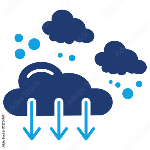 Carbon Emission Flat Blue Icon