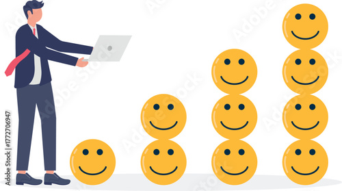 illustration of a business presentation on strategies to increase market attention

