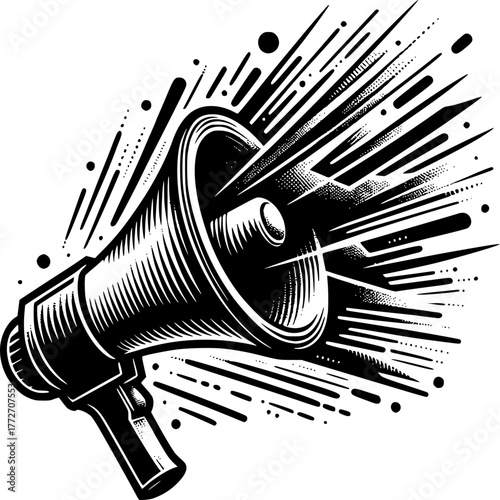 Amplified Message: A graphic depiction of a megaphone, illustrating powerful communication and announcements.