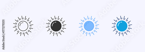 Sunlight Icon Set Multiple Style Collection
