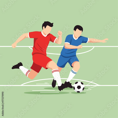 Soccer Players Dueling