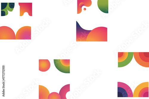 Colorful abstract shapes and gradients vector