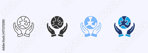 Save The Planet Icon Set Multiple Style Collection