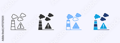 Air Pollution Icon Set Multiple Style Collection