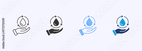 Save Water Icon Set Multiple Style Collection