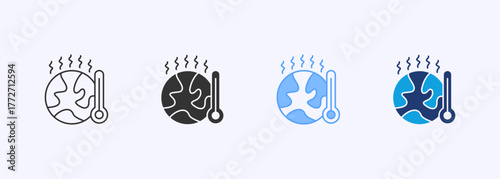 Global Warming Icon Set Multiple Style Collection