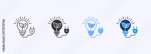 Bioenergy Icon Set Multiple Style Collection