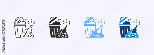 Landfill Icon Set Multiple Style Collection