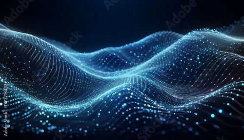 digital wave blue sky and sea background wallpaper