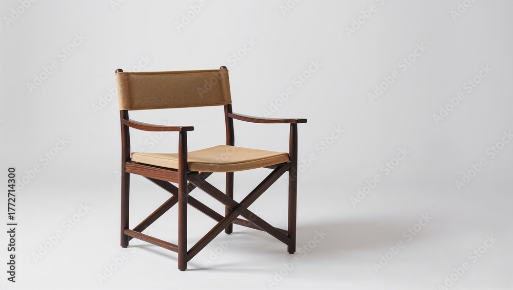 Fototapeta premium Wooden and fabric director chair, ideal for comfortable seating,