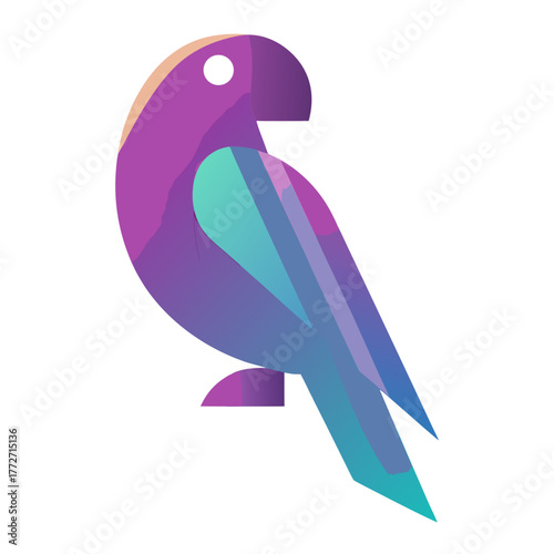 Colorful parrot vector illustration, bird graphic design, tropical animal art