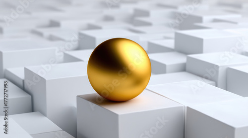 Glowing gold sphere above f...