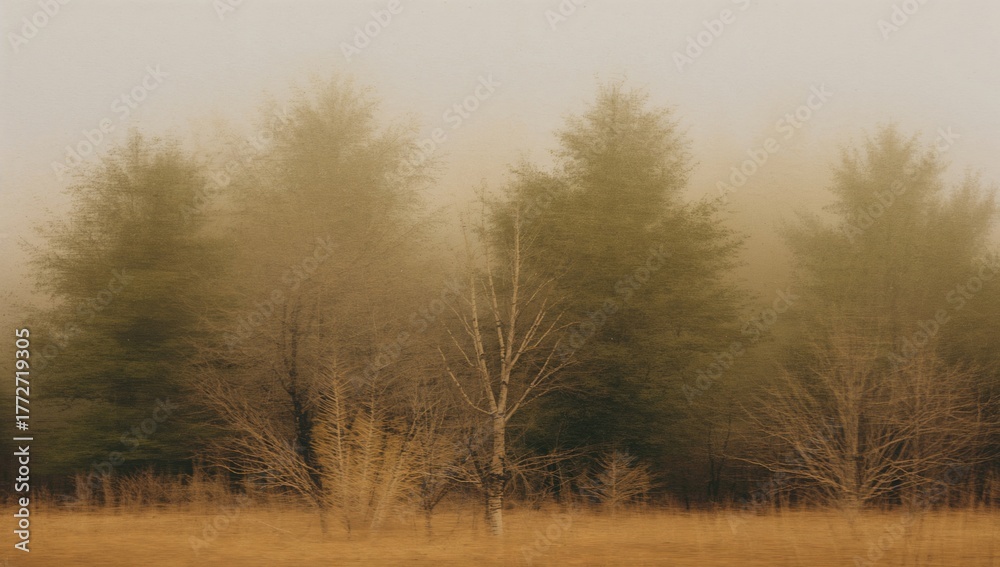 Obraz premium Abstract depiction of blurred trees in summer, showcasing seasonal change