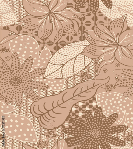 Big flowers pattern, upscale floral pattern. graphical textures floral, trendy colors pattern , flowers background with leaves. vector illustration.