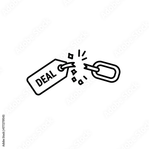 Broken Deal Symbol Representing Failed Business Transaction or Agreement.