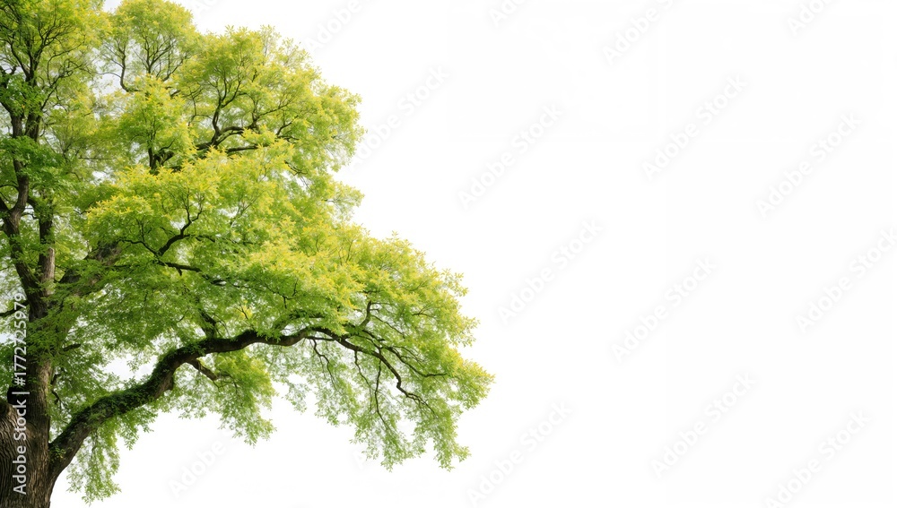 Obraz premium Isolated maple leaf against a plain white backdrop, space for text