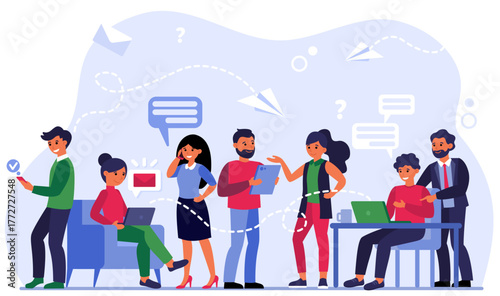 People communicating via social media