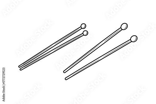 Two pairs of hairpins are depicted on a white background.