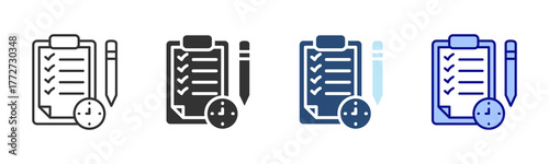 Planning Icon Set. Designed In Multi Style