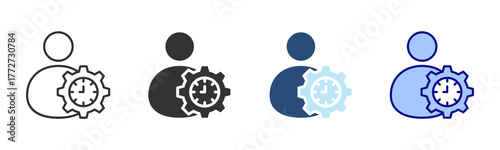 Management Icon Set. Designed In Multi Style