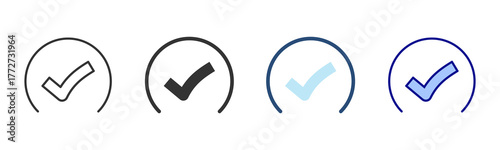 Completion Icon Set. Designed In Multi Style