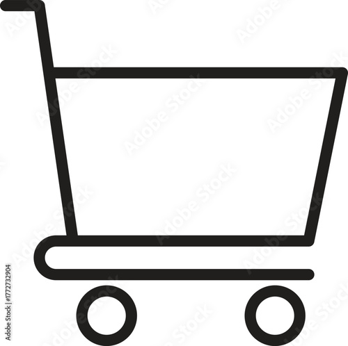 Minimal Shopping Cart Icon for E-commerce and Retail Platforms