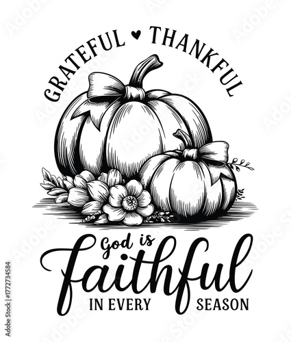 Faithful Christian Fall Pumpkin Design