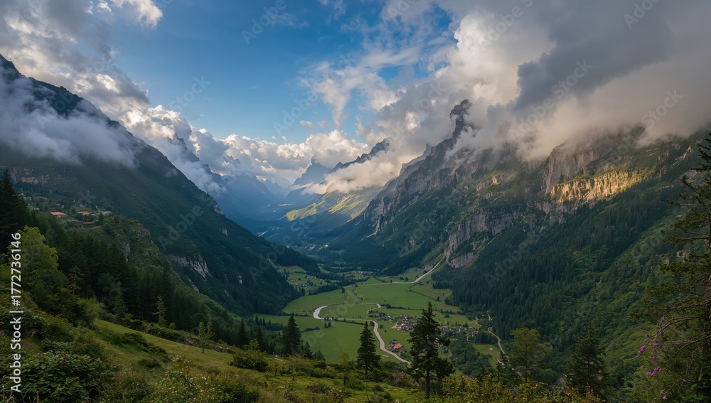 Fototapeta premium Summer landscape in the mountain ranges