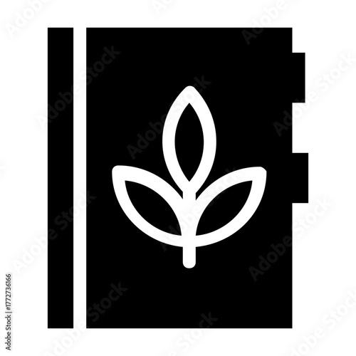 agriculture guide book vector glyph icon