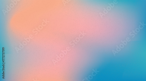 Vector illustration of soft colorful gradient background with smooth color transitions with trendy retro grain texture