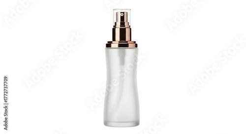 Elegant spray bottle on black background