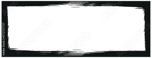 Vector black hand drawn brush stroke, brush, line or texture. Black boarder - Hi Res black brush stroke frame. Vector brush strokes grunge isolated on white background. 