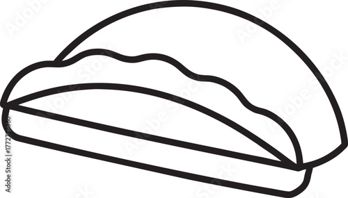 Simple Line Art Illustration of a Sandwich or Submarine Sandwich