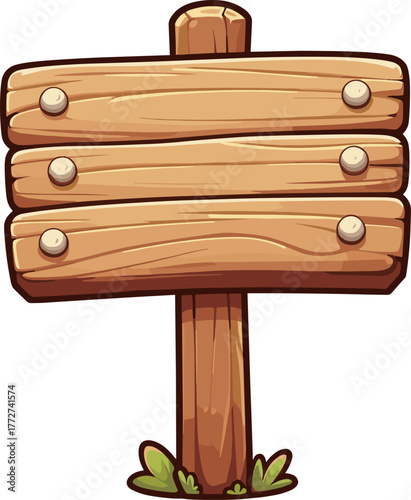 木の看板のイラスト