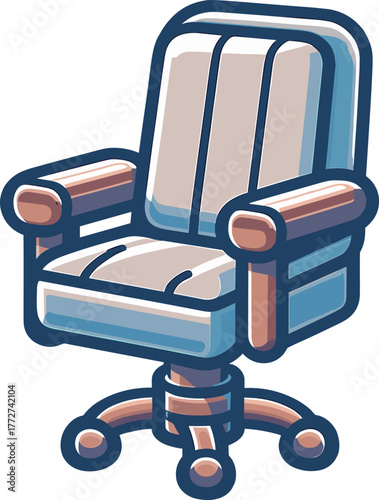 キャスター付き肘掛け椅子のイラスト