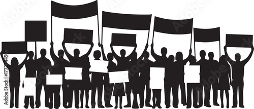 Diverse crowd holding flags and signs celebrating international volunteer day together