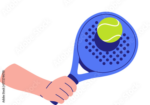 Padel Racket and Ball Illustration