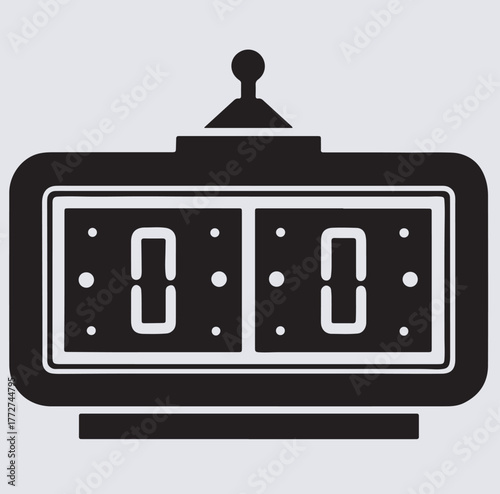 countdown clock silhouette vector art illustration, Countdown Digital Clock Animation 10 to 0 second Countdown digital clock timer icon, count digit, Modern countdown clock with black background 