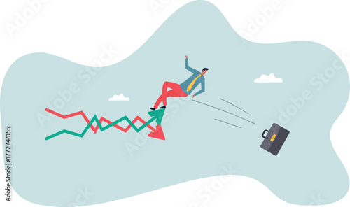 Financial investment volatility, uncertainty or change in business and stock market due to Coronavirus crisis.about a man and his life.