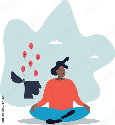 Relaxation to let anxiety and negative thought fly away, mentally relieve or mindfulness to cure depression,about a man and his life.