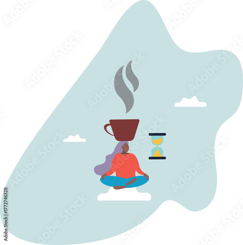 Patience time, practice to concentrate and wait for success, being professional calm and mindfulness thinking,about a man and his life.