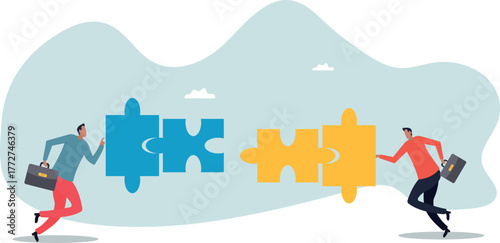 Partnership and teamwork, business agreement deal or working team collaboration .about a man and his life.