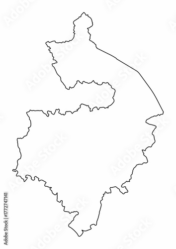 Warwickshire county outline map