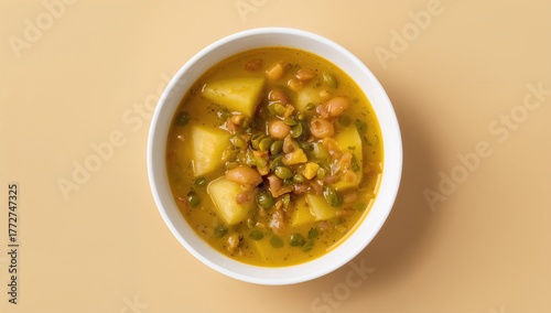 White bowl filled with soup