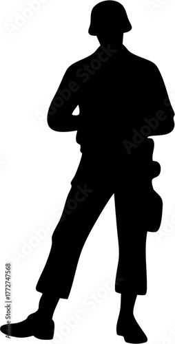 Soldier Silhouettes Vector | Military Army Clipart | Warrior Outline Design