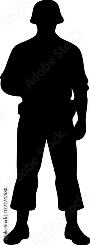 Soldier Silhouettes Vector | Military Army Clipart | Warrior Outline Design