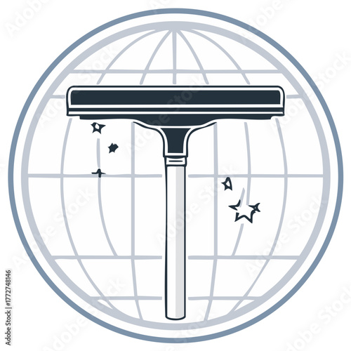 Global Cleaning Service Window Squeegee with Sparkles