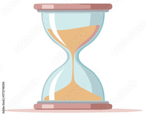 Classic hourglass with flowing sand indicating passing time and measurement